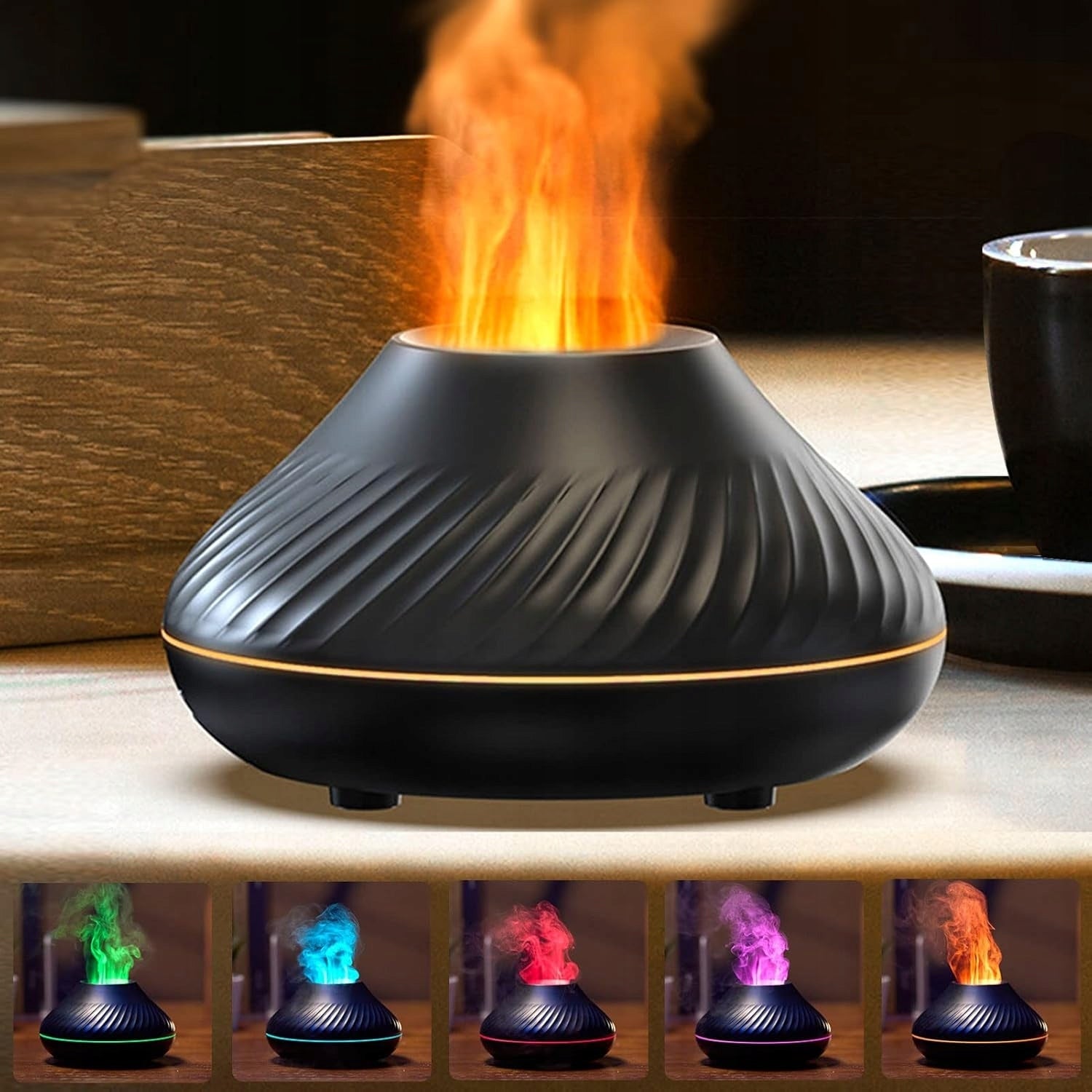 AROMA DIFFUSER WITH FLAME EFFECT, 130 ML, HUMIDIFIER, DIFFUSER Model nawilżacz powietrza płomienia