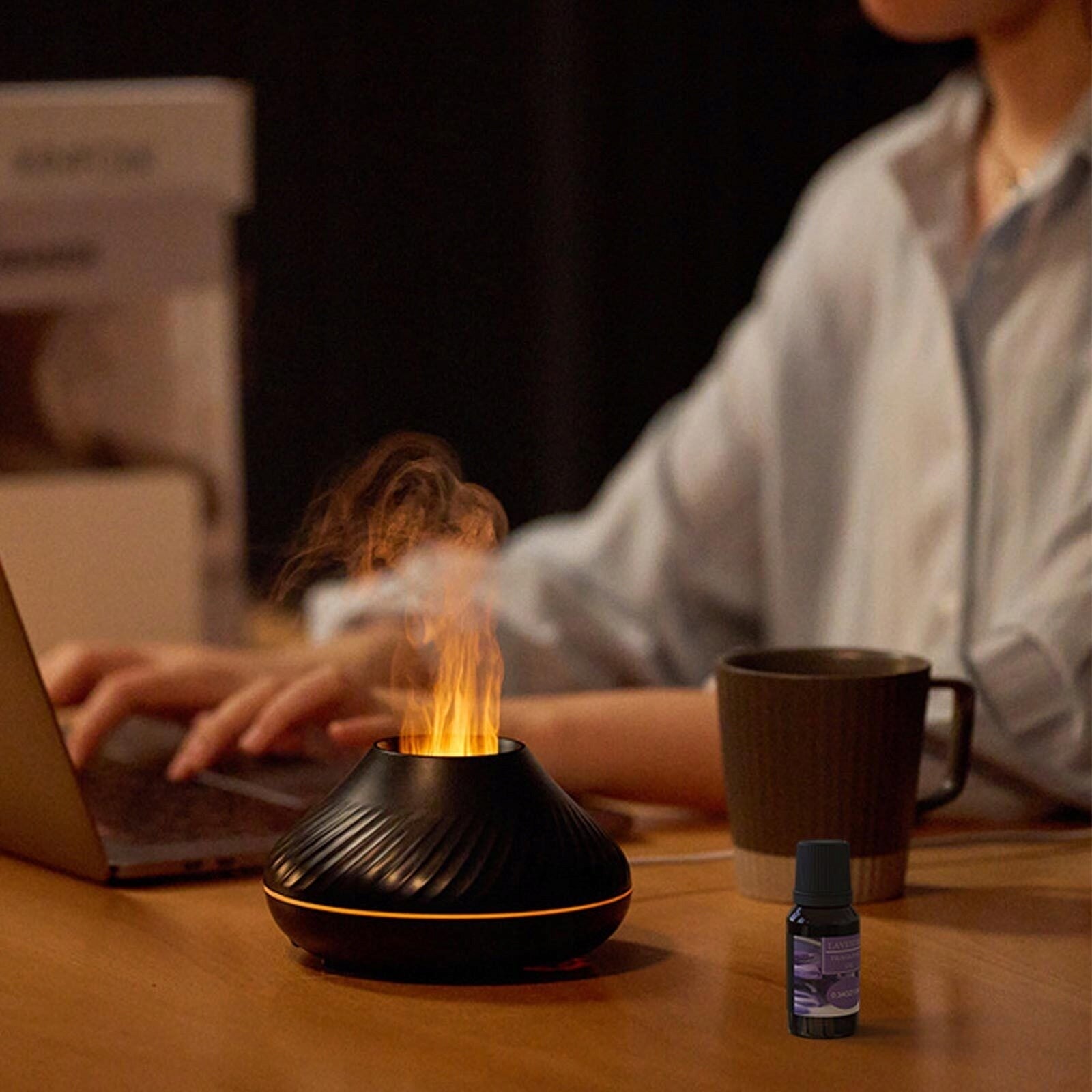 AROMA DIFFUSER WITH FLAME EFFECT, 130 ML, HUMIDIFIER, DIFFUSER Product weight with unit packaging 0.272 kg