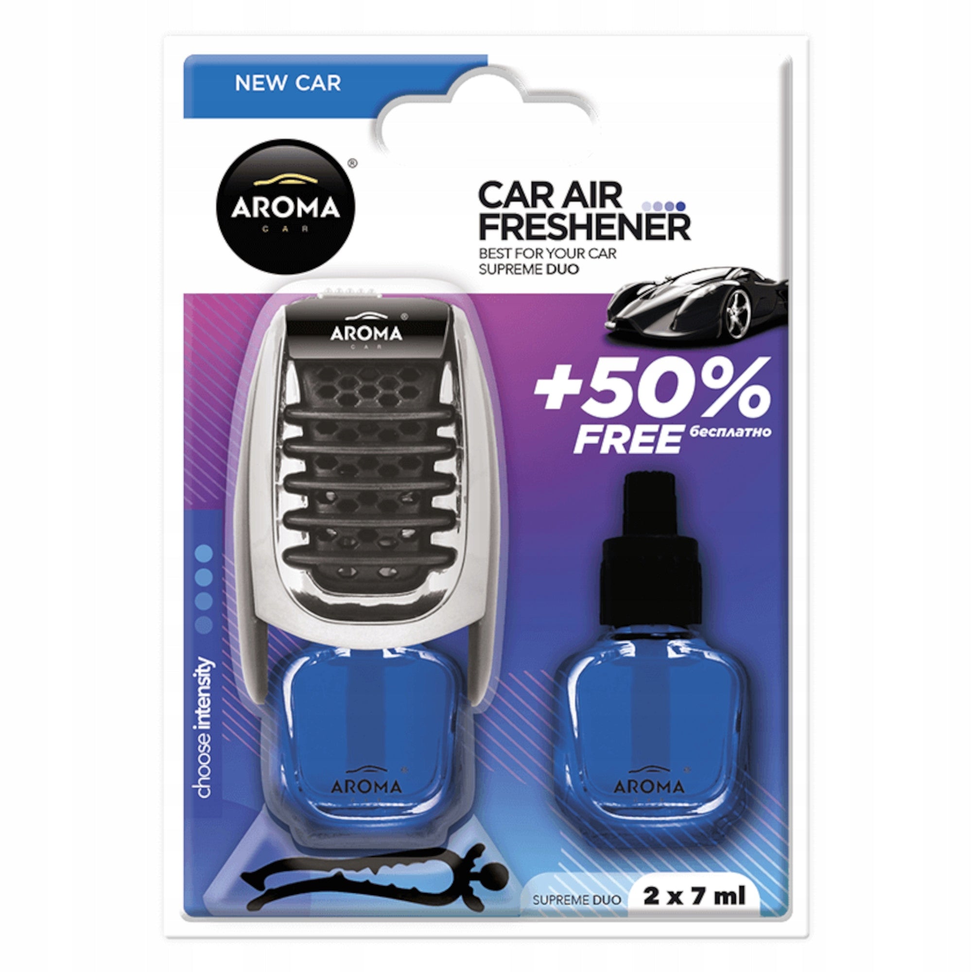 AROMA SUPREME DUO NEW CAR FRAGRANCE FOR CAR ON GRILLE ADDITIONAL CARTRIDGE