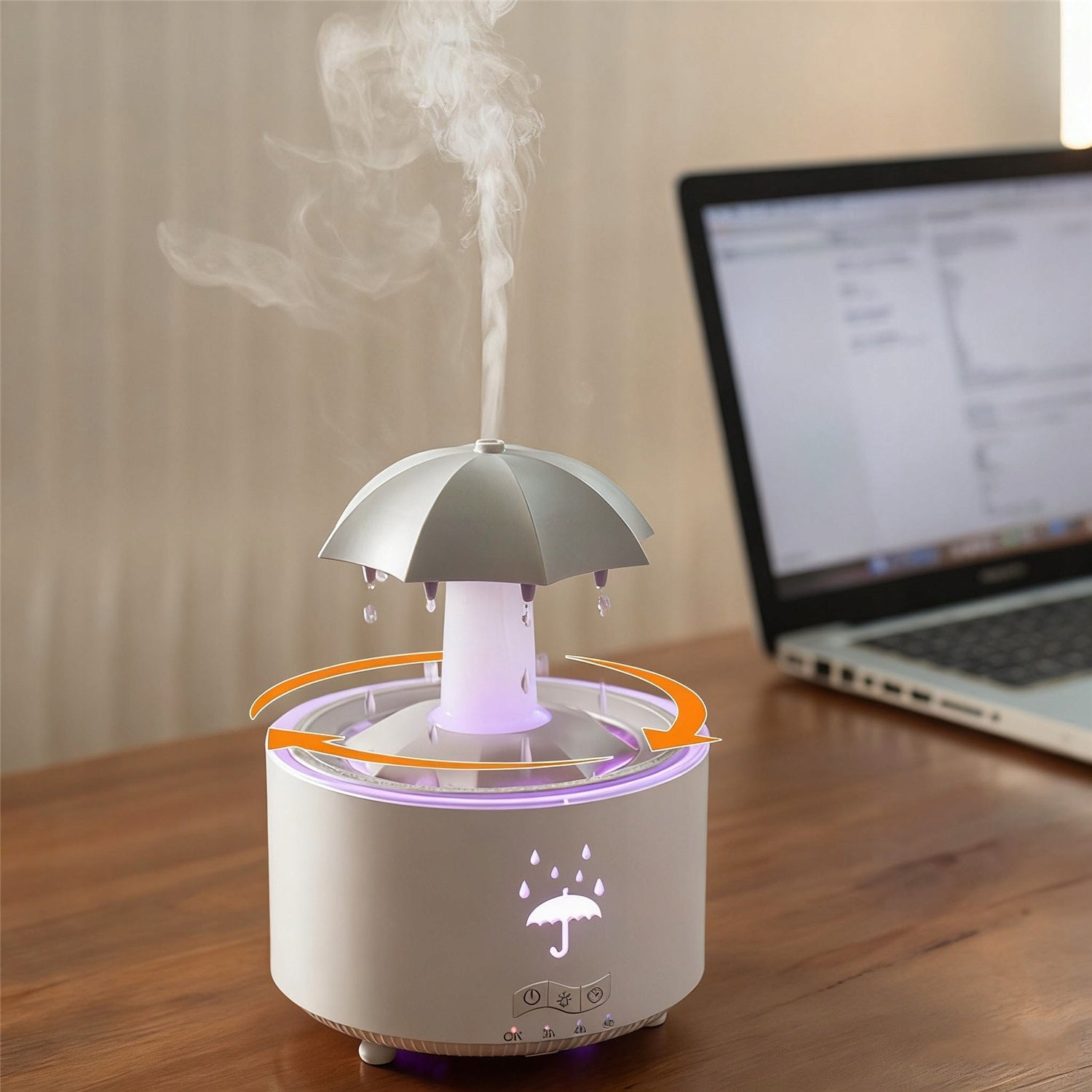 AROMATHERAPY DIFFUSER, RAIN SOUNDS FOR FALLING ASLEEP 300 ML HUMIDIFIER Packaging status original