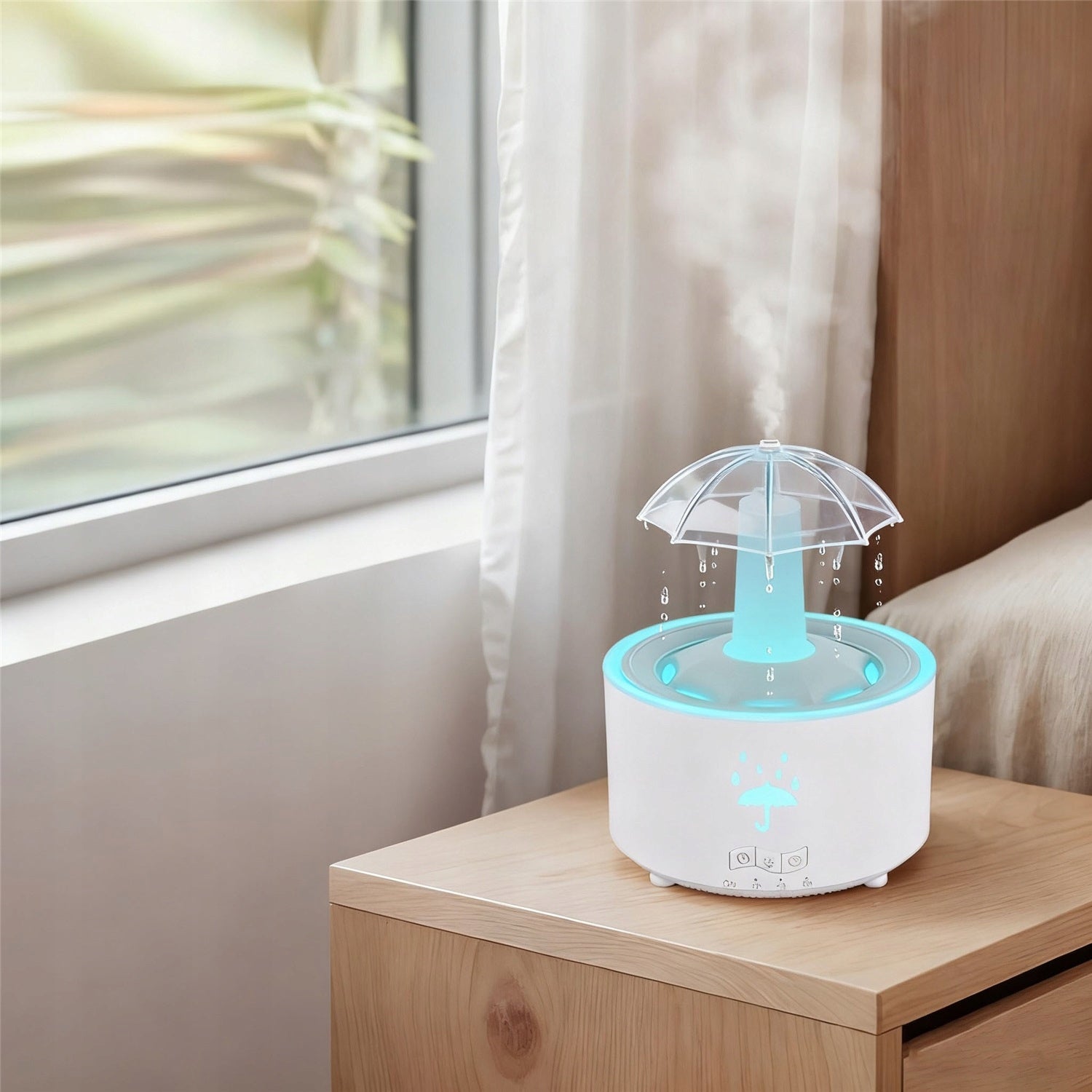 AROMATHERAPY DIFFUSER, RAIN SOUNDS FOR FALLING ASLEEP 300 ML HUMIDIFIER Type steam humidifier