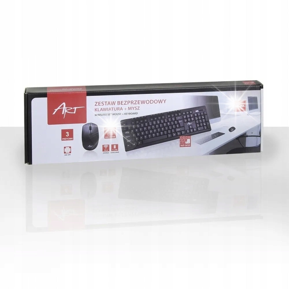 ART wireless keyboard set QWERTY + mouse + pad 2,4G AK-48A