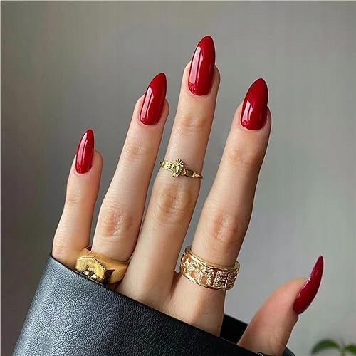 ARTIFICIAL ALMOND NAILS SET OF 24 FOR WOMEN BIRTHDAY STICKERS
