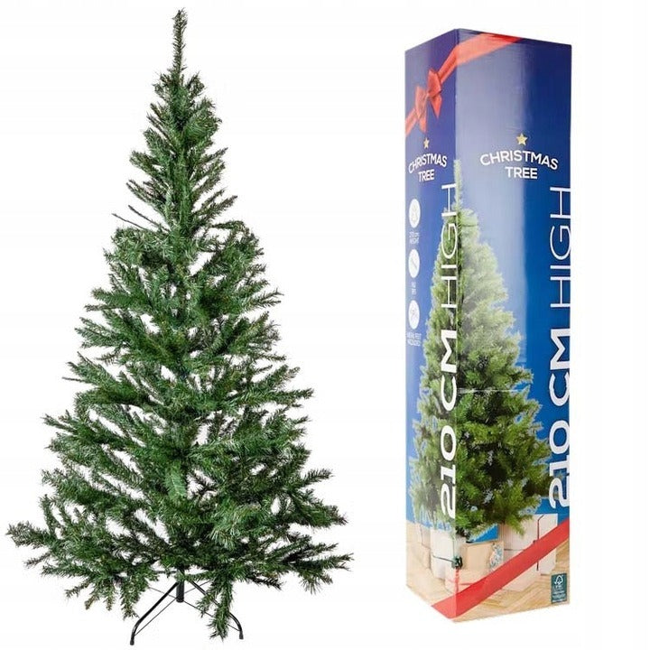 ARTIFICIAL BEAUTIFUL CHRISTMAS TREE 210 CM + STAND