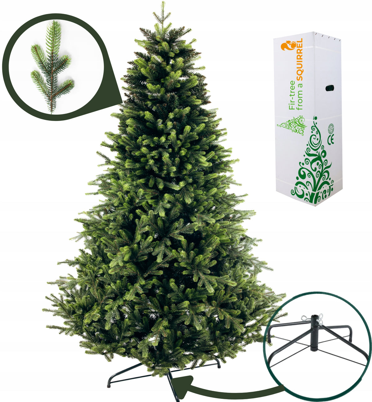 ARTIFICIAL CARPATHIAN CHRISTMAS TREE PE + PVC 210 CM, BRIGHT TIPS, REALISTIC