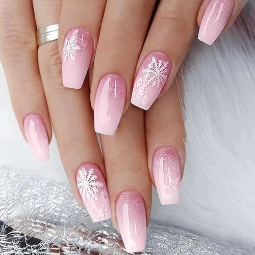 ARTIFICIAL CHRISTMAS NAILS FRENCH ACRYLIC GRADIENT GIFT FOR WOMAN Brand no brand