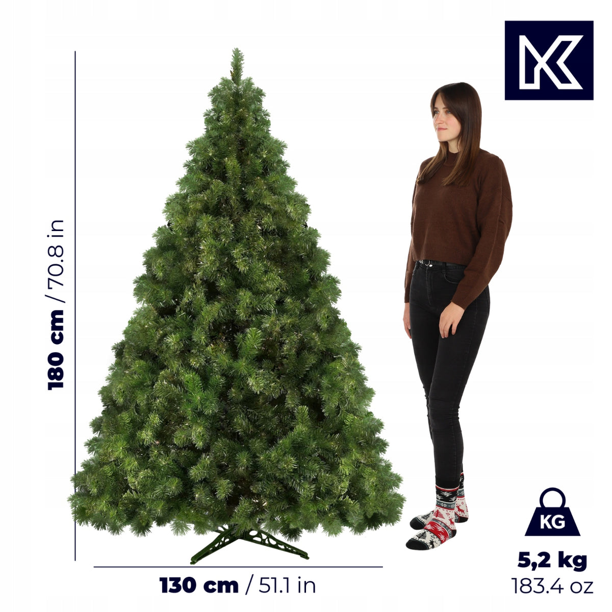 ARTIFICIAL CHRISTMAS TREE 180CM FIR GESTA AS LIVE PREMIUM STAND FREEBIE PL Manufacturer code K5550