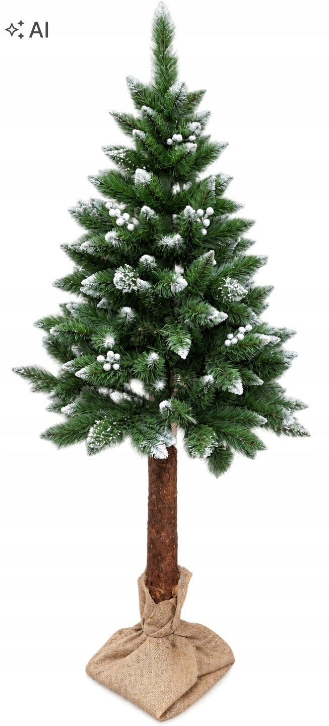 ARTIFICIAL CHRISTMAS TREE 180CM LIKE A REAL made in Poland ON A SNOWY TRUNK