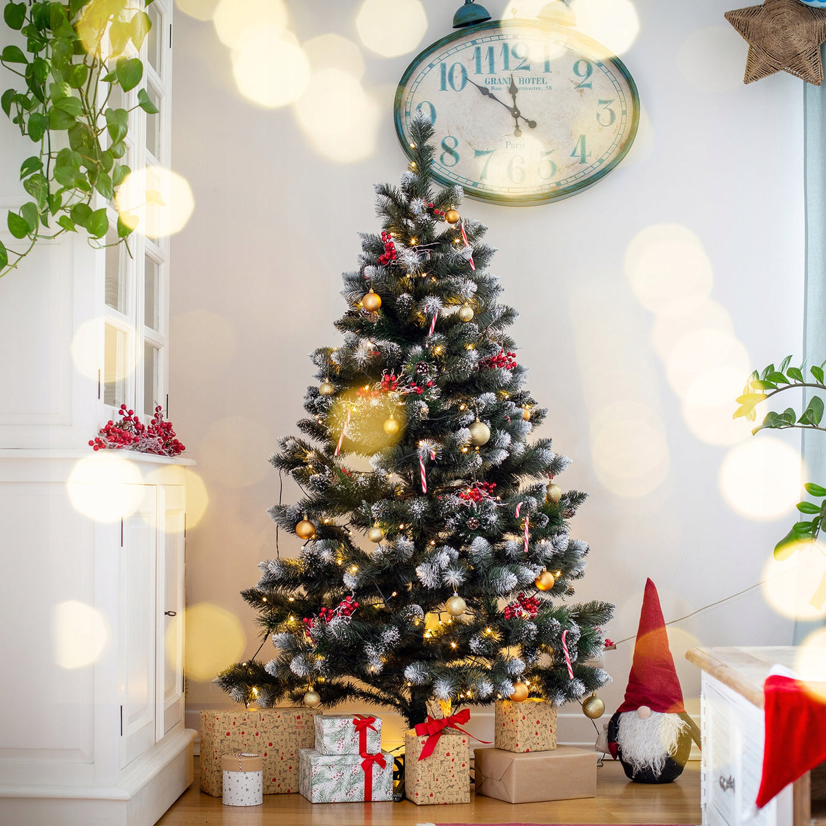 ARTIFICIAL CHRISTMAS TREE AS LIVE 180 cm PINE DENSE DIAMOND SNOW-COVERED PREMIUM Packaging status original