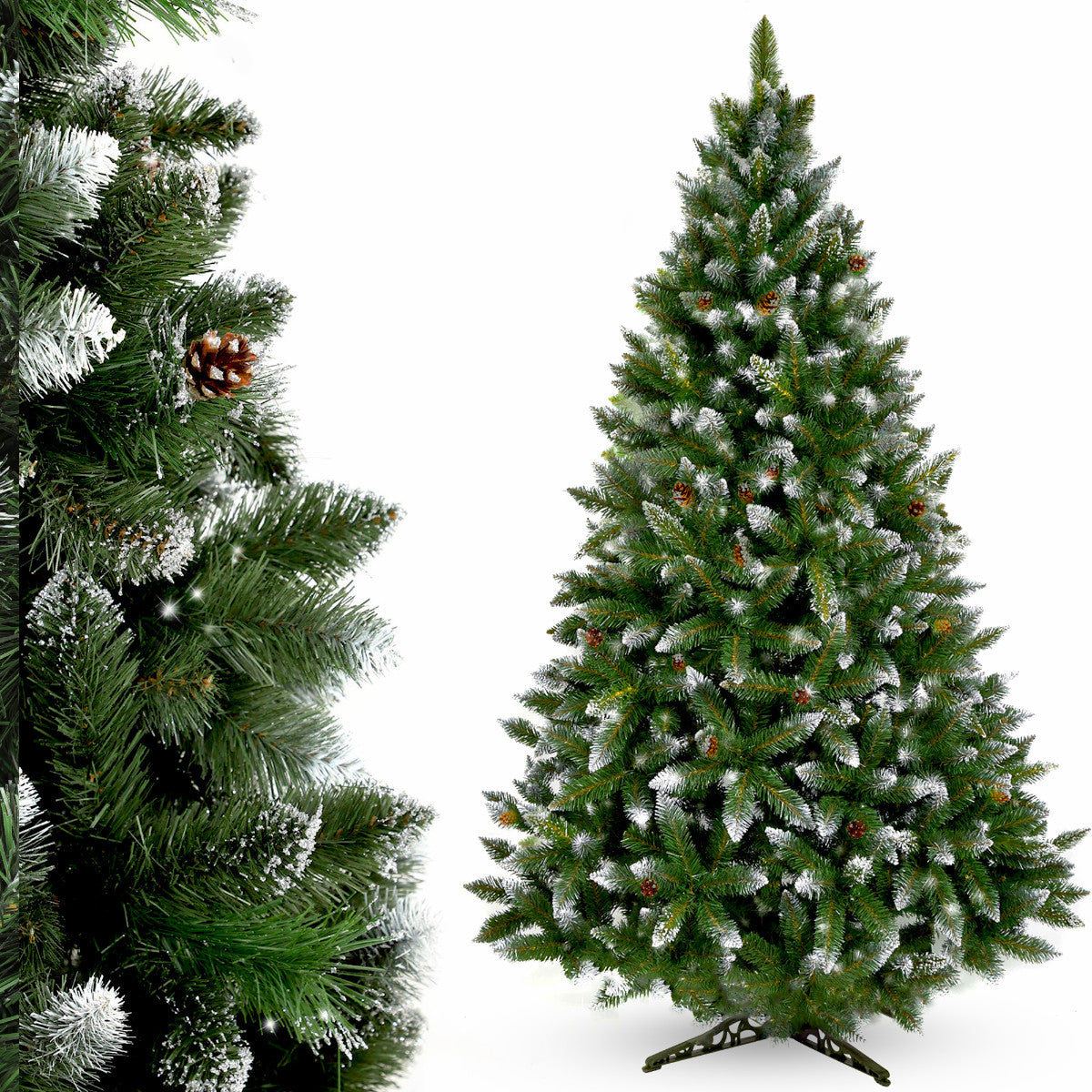 ARTIFICIAL CHRISTMAS TREE AS LIVE 220 cm PINE DENSE DIAMOND SNOW-COVERED PREMIUM