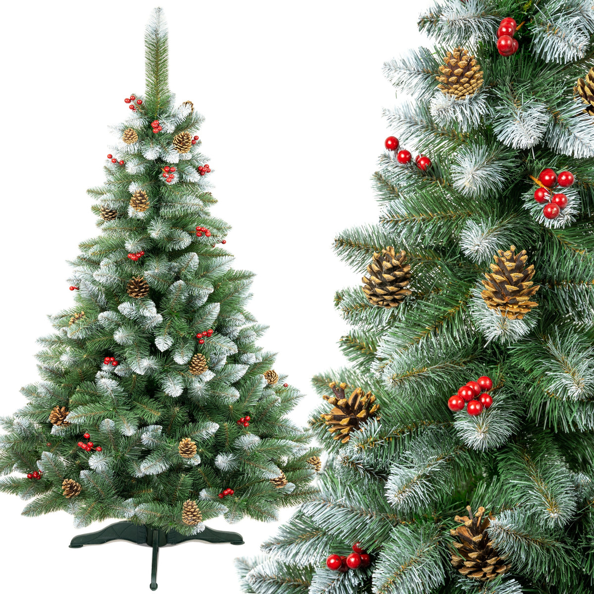 ARTIFICIAL CHRISTMAS TREE DIAMOND PINE 180cm LUX CONES THICK + STAND