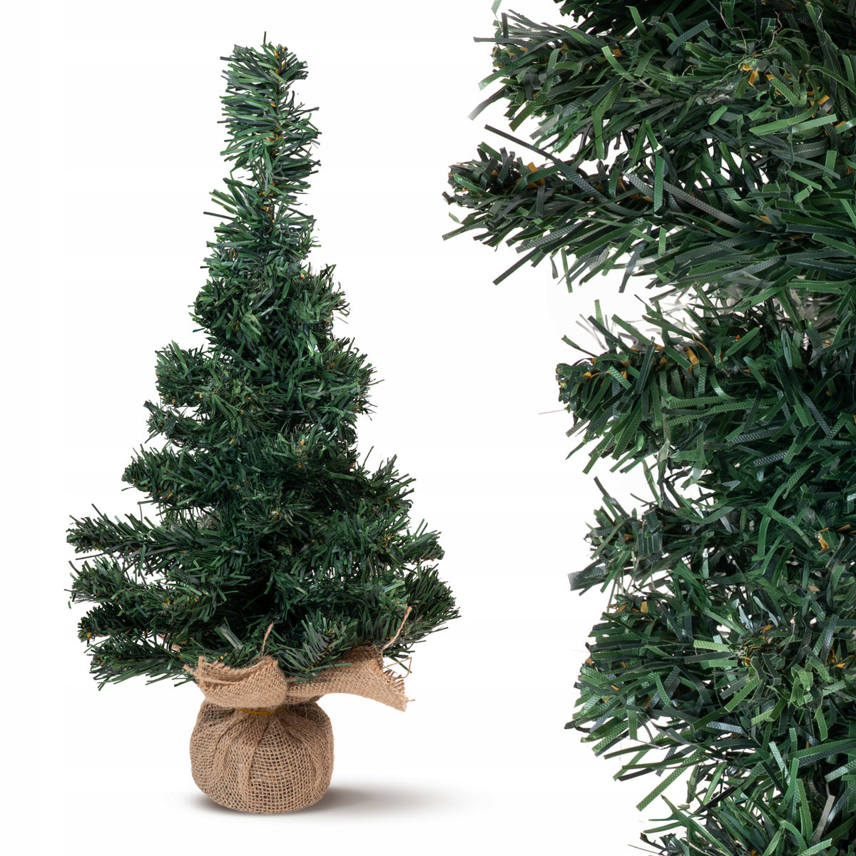 ARTIFICIAL CHRISTMAS TREE ON THE TRUNK 60 cm SPRUCE PREMIUM DENSE WITH STAND ORNAMENT