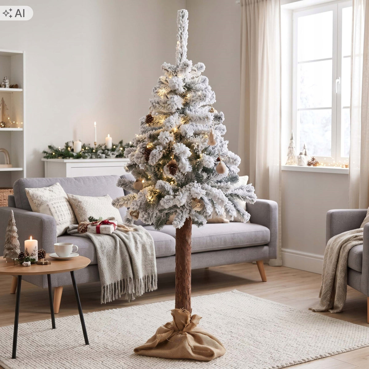ARTIFICIAL CHRISTMAS TREE ON THE TRUNK SNOW SPRUCE 180 cm DENSE AS ALIVE + STAND Brand Springos