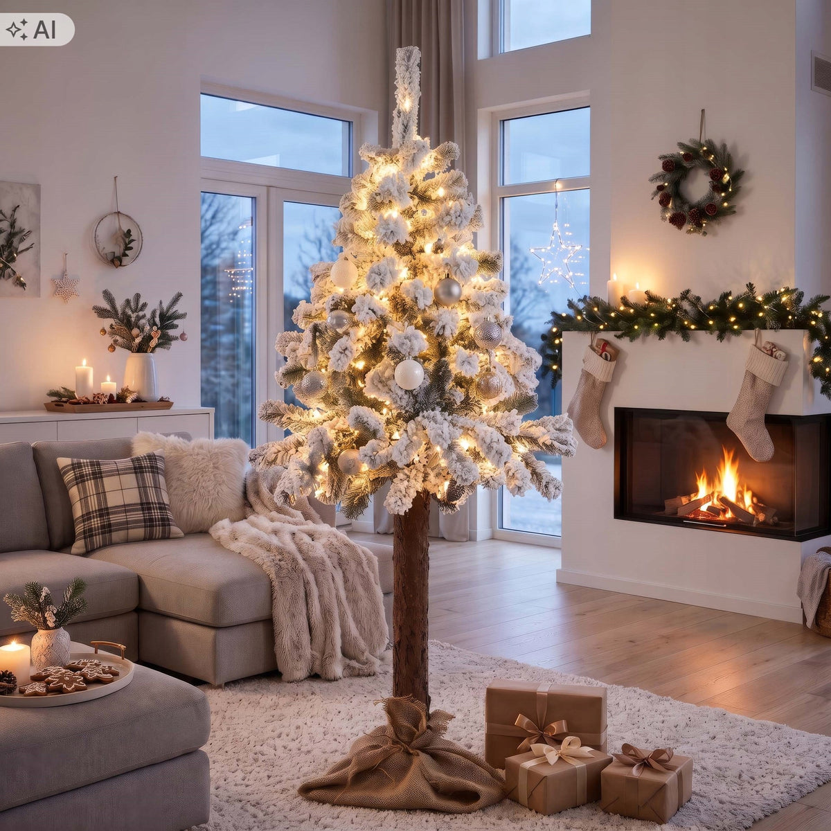 ARTIFICIAL CHRISTMAS TREE ON THE TRUNK SNOW SPRUCE 180 cm DENSE AS ALIVE + STAND Packaging status original