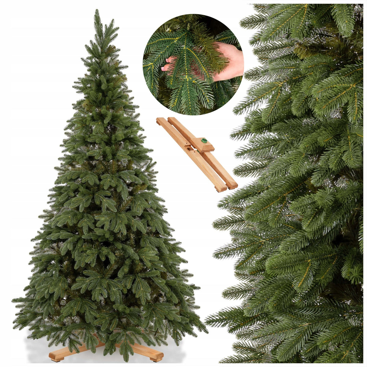 ARTIFICIAL CHRISTMAS TREE PE 240cm LIKE A LIVING PINE GREEN DELUX ROYAL TREES STAND
