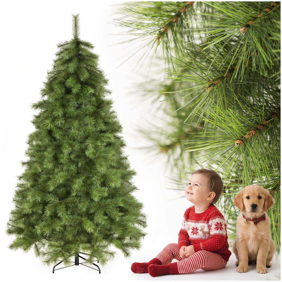 ARTIFICIAL CHRISTMAS TREE PINE NORDIC FIR SPRUCE 210 cm STAND PREMIUM LIVING