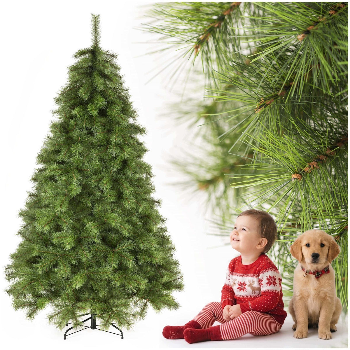 ARTIFICIAL CHRISTMAS TREE PINE NORDIC FIR SPRUCE 240 cm STAND PREMIUM LIVING