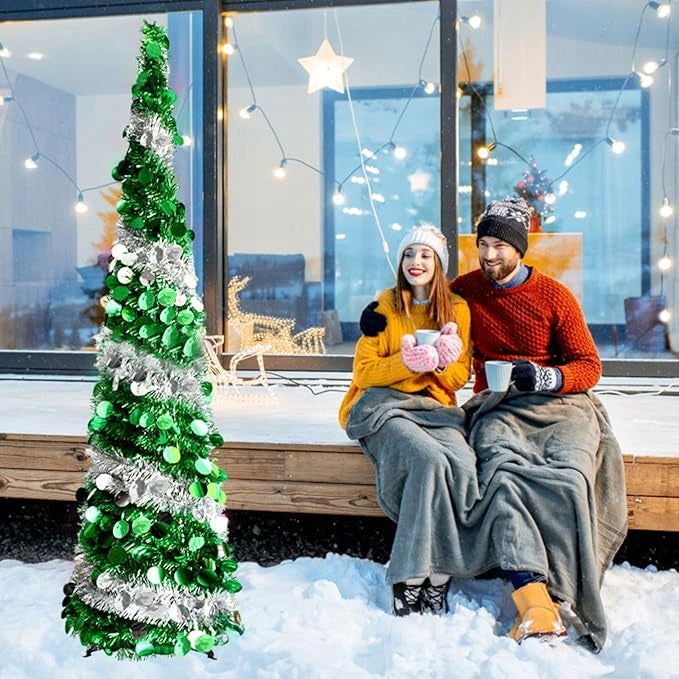 ARTIFICIAL CHRISTMAS TREE POP-UP 150cm green glossy