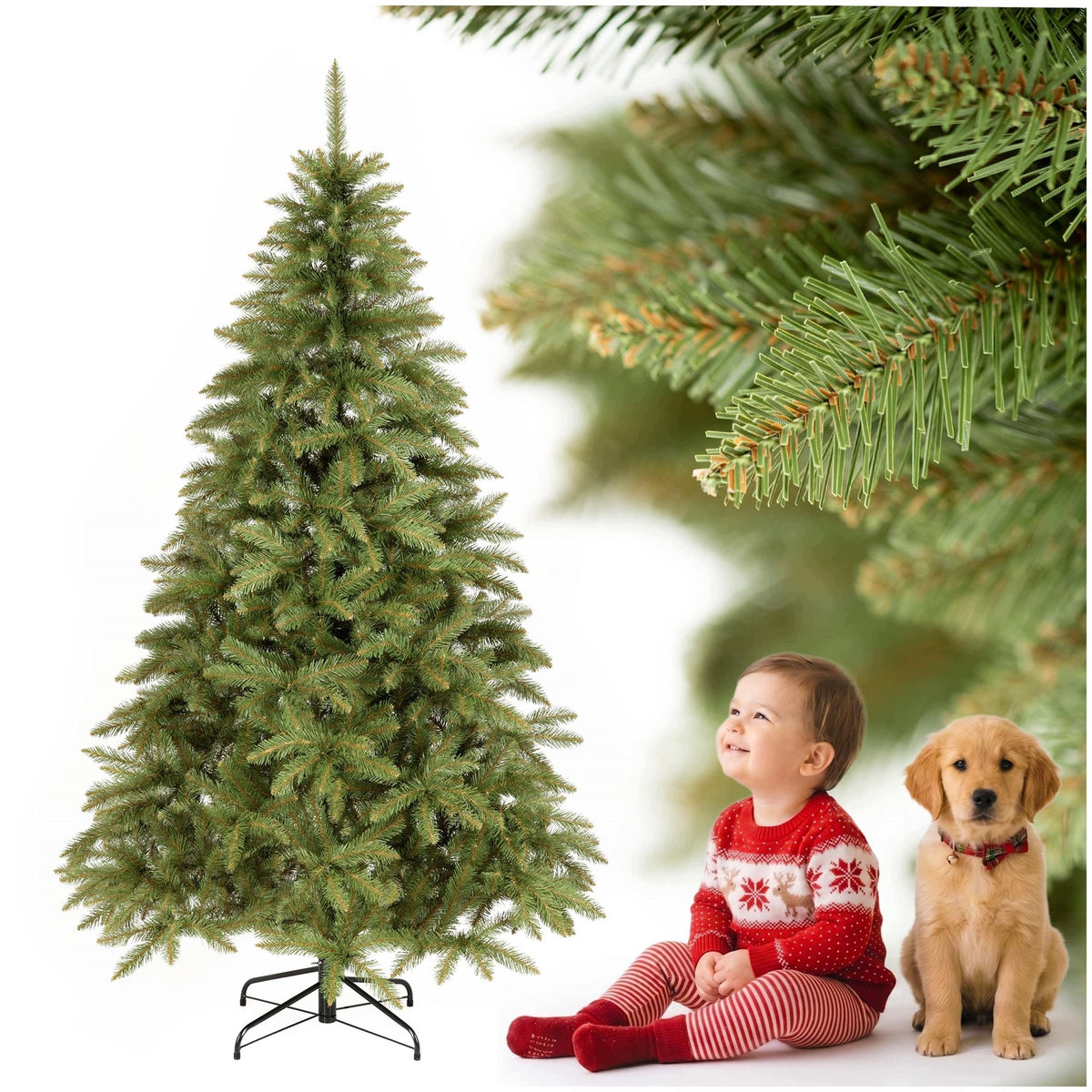 ARTIFICIAL CHRISTMAS TREE SCANDINAVIAN SPRUCE Caucasian DENSE 220cm STAND