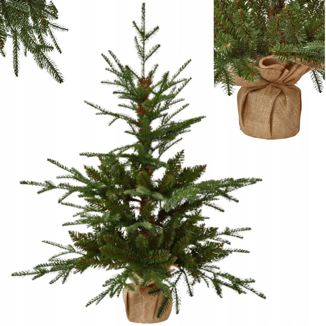 ARTIFICIAL CHRISTMAS TREE WITH A BASE, NATURAL APPEARANCE, 90 CM Color green