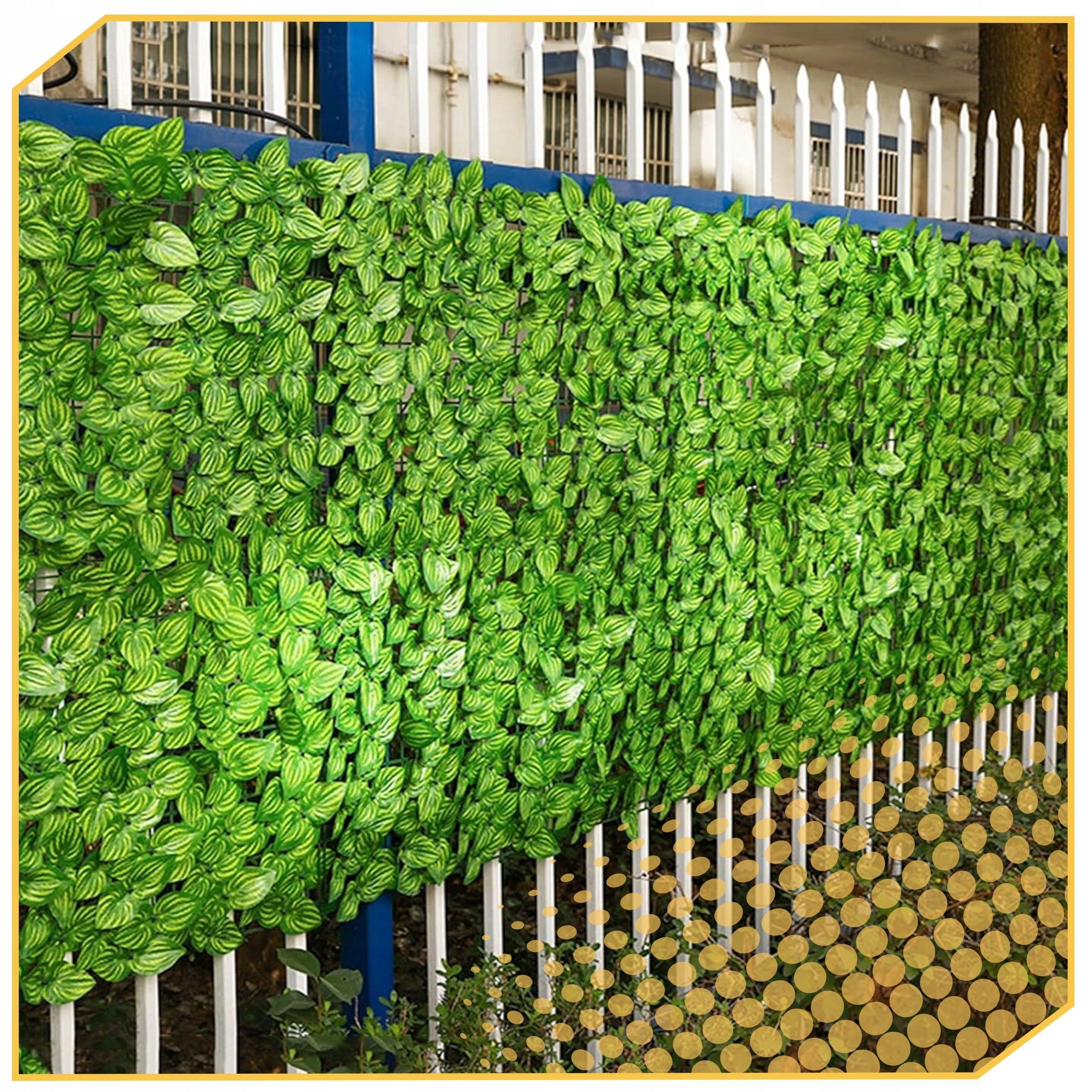 ARTIFICIAL HEDGE IVY for fence balcony wall 5 m x 50 cm mesh Height 0.5 m