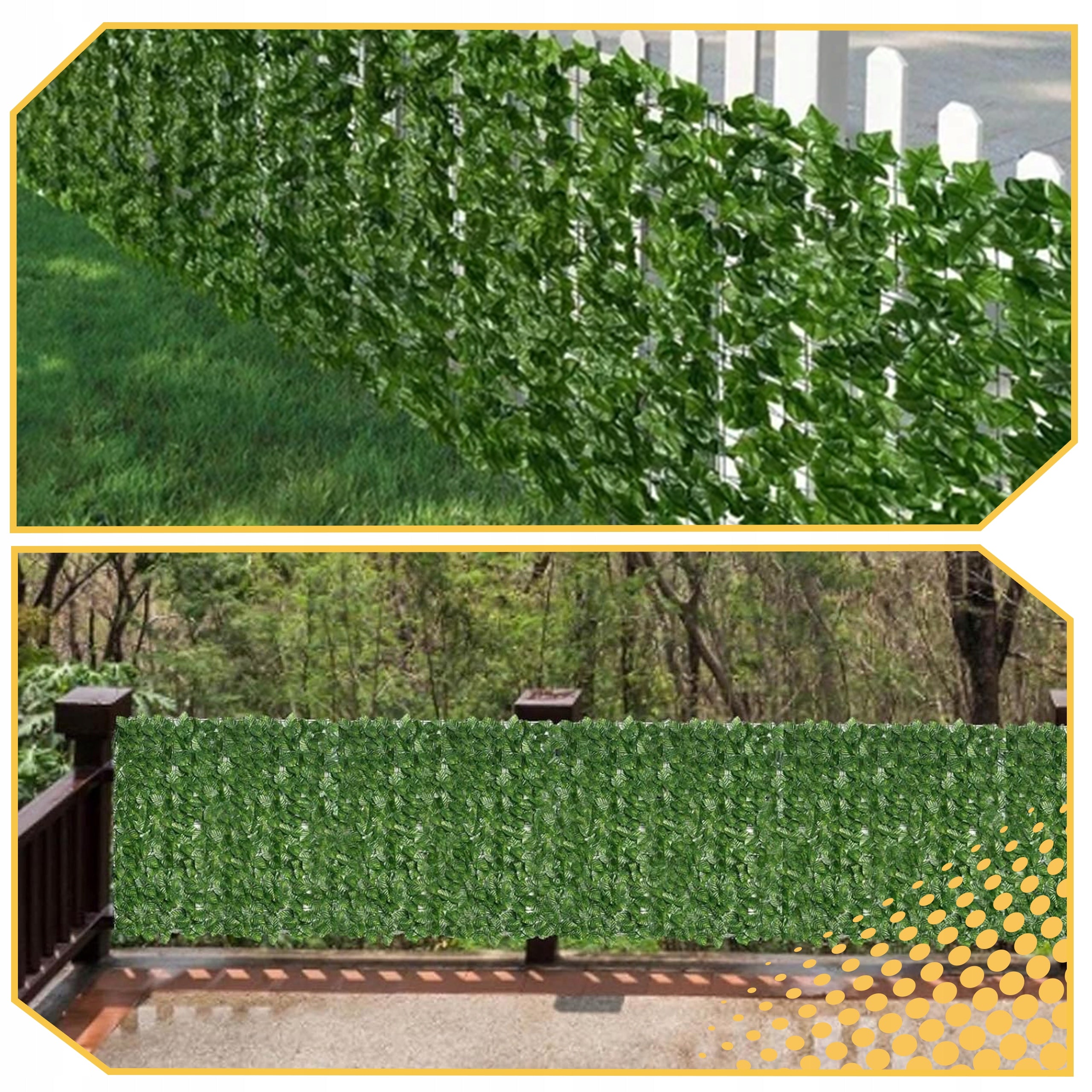 ARTIFICIAL HEDGE IVY for fence balcony wall 5 m x 50 cm mesh Manufacturer Lewer