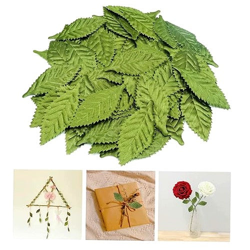 ARTIFICIAL LEAVES FOR DECORATION 100 PCS SILK GREEN FOR BOUQUETS