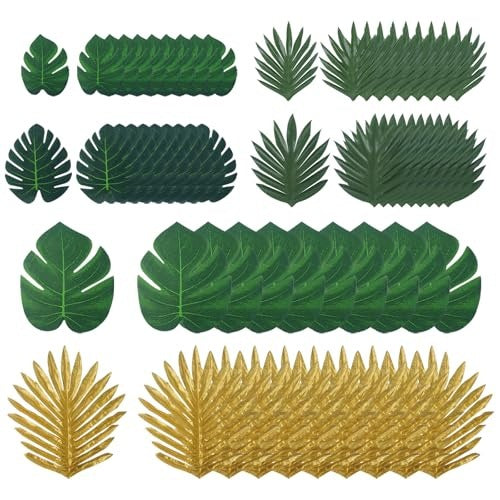 ARTIFICIAL LEAVES MONSTERY PALM TROPICAL SET OF 60 PIECES DECORATION Brand no brand