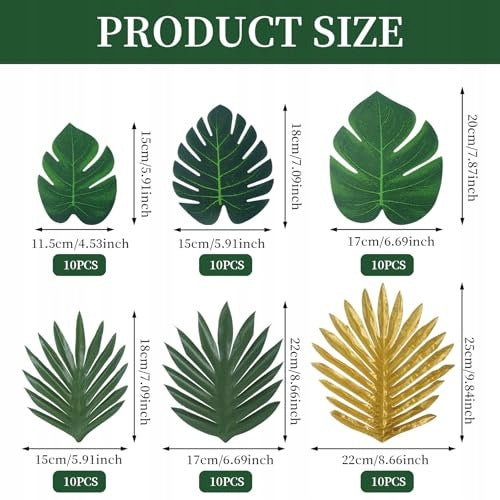 ARTIFICIAL LEAVES MONSTERY PALM TROPICAL SET OF 60 PIECES DECORATION Manufacturer code SWC5908151499443