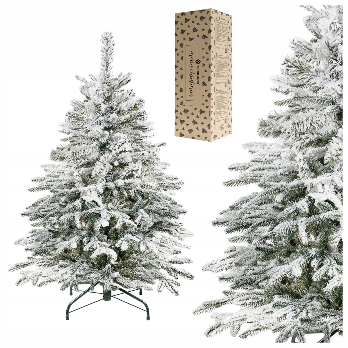 ARTIFICIAL PE CHRISTMAS TREE as Real Snow-covered 120 CM DENSE PREMIUM + STAND