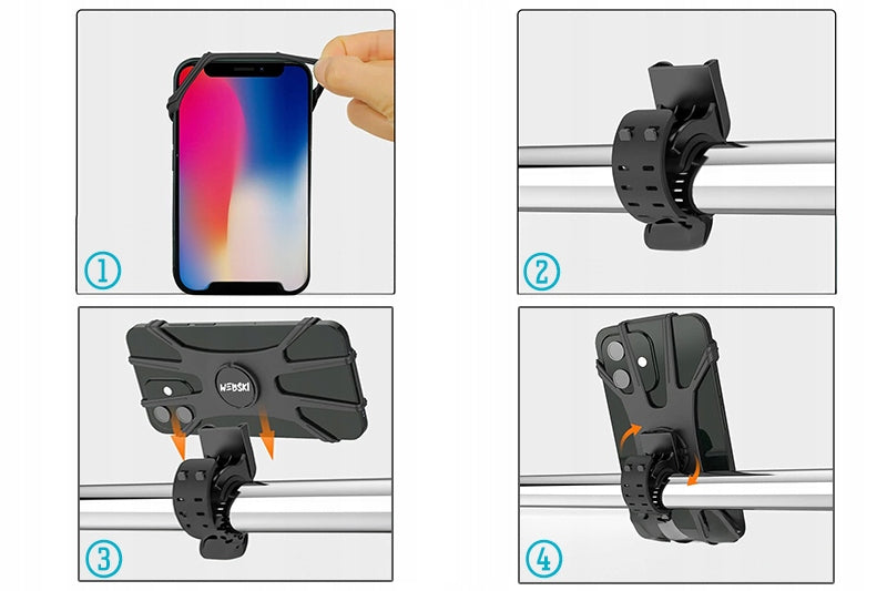 AS A GIFT BICYCLE HOLDER FOR PHONE HANDLEBAR FOR BICYCLE SILICONE 360 Product weight with unit packaging 0.15 kg