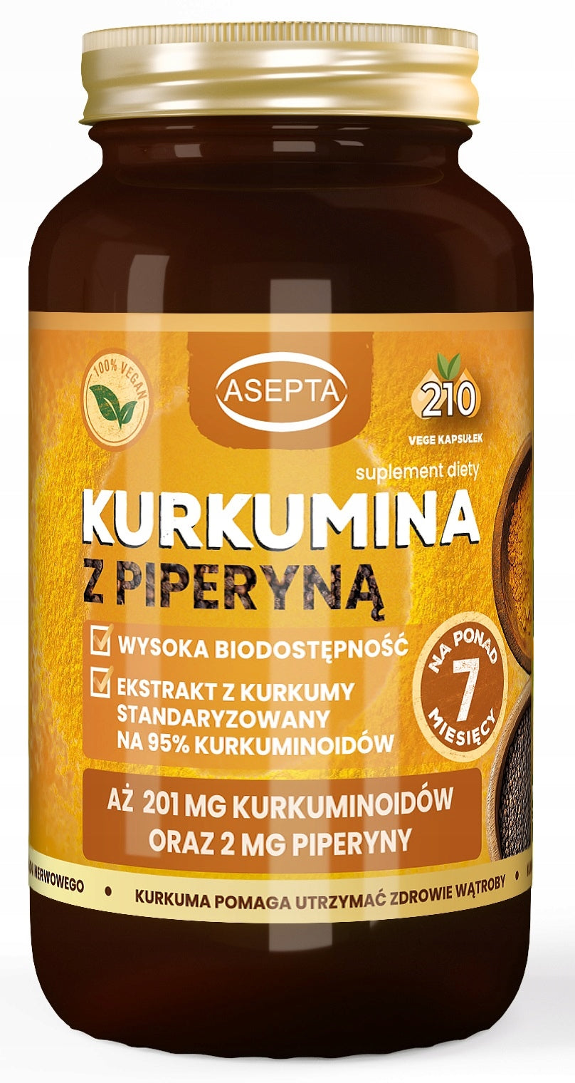 ASEPTA Curcumin with piperine 210 capsules