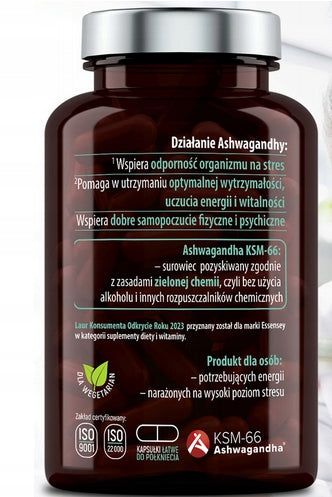 ASHWAGANDHA KSM-66 NATURAL CERTIFIED GINSENG EXTRACT CONCENTRATION Expiration date at least six months from the date of purchase