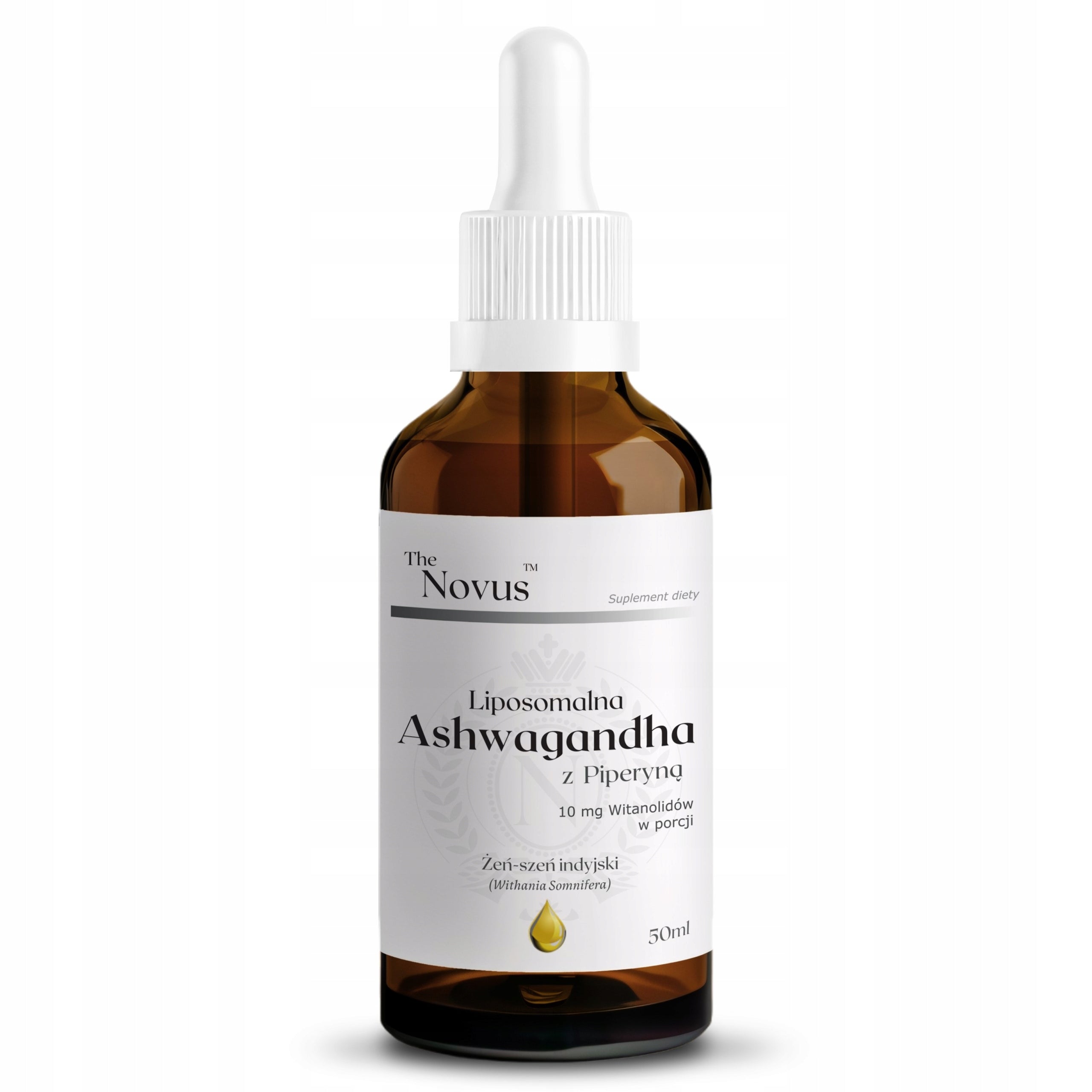 ASHWAGANDHA Liposomal with Piperine (MAX 10mg withanolides) TheNovus - 50ml