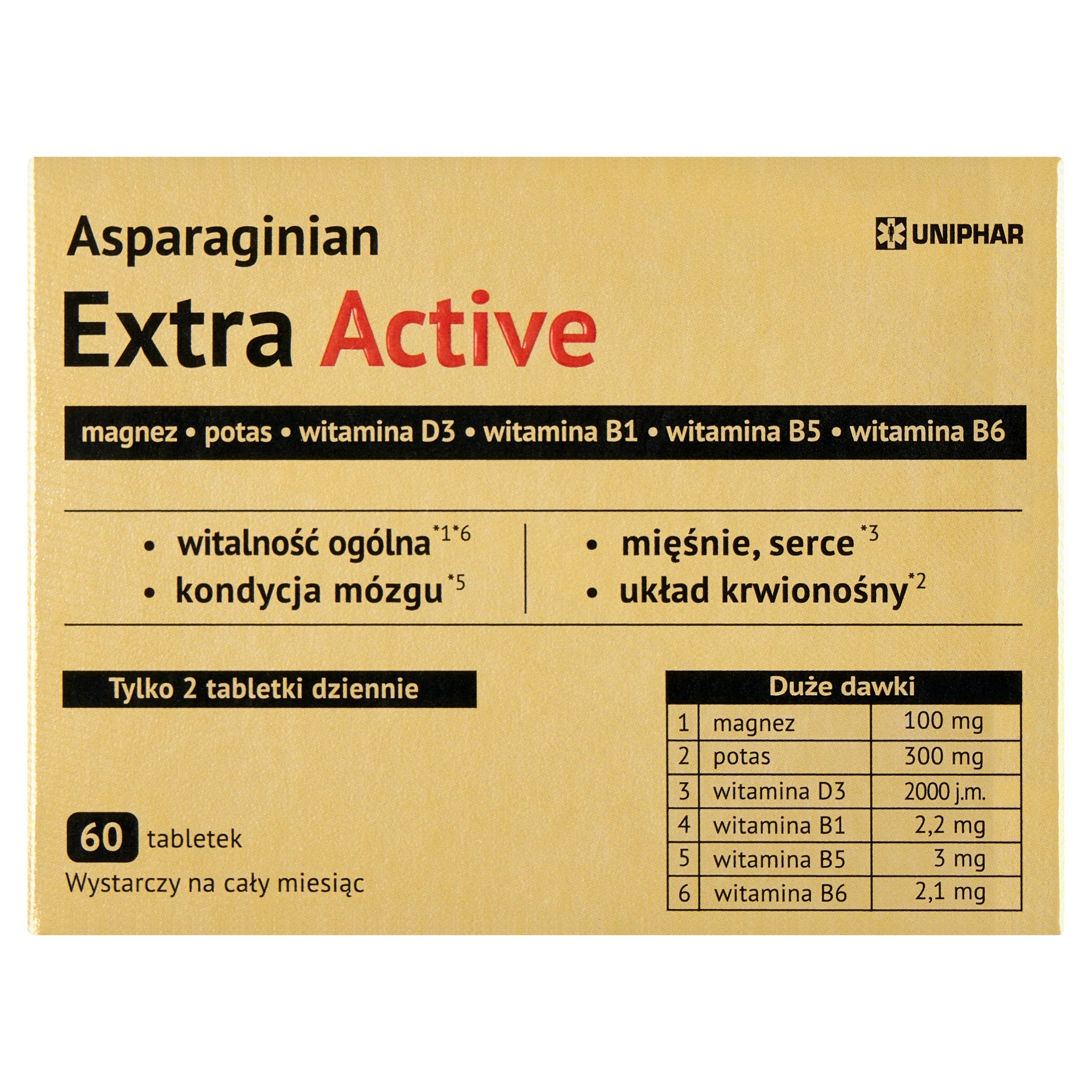 ASPARAGINIAN EXTRA ACTIVE tablets, 60 pcs. Form tablets