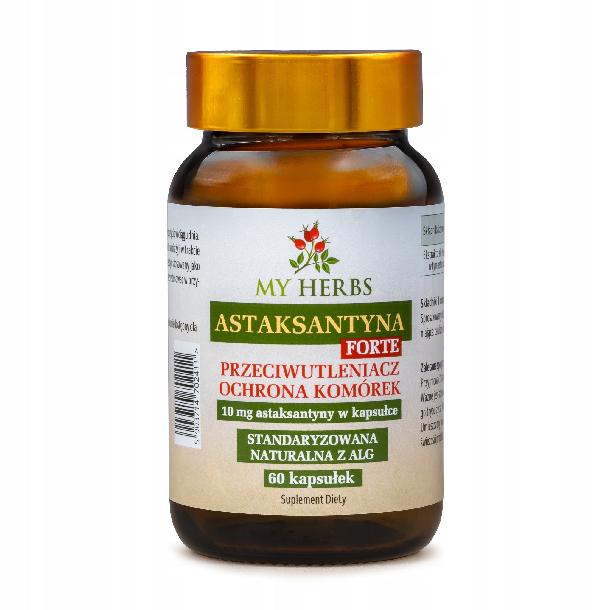 ASTAXANTHIN FORTE 10 mg STANDARDIZED NATURAL WITH ALGAE 60 capsules