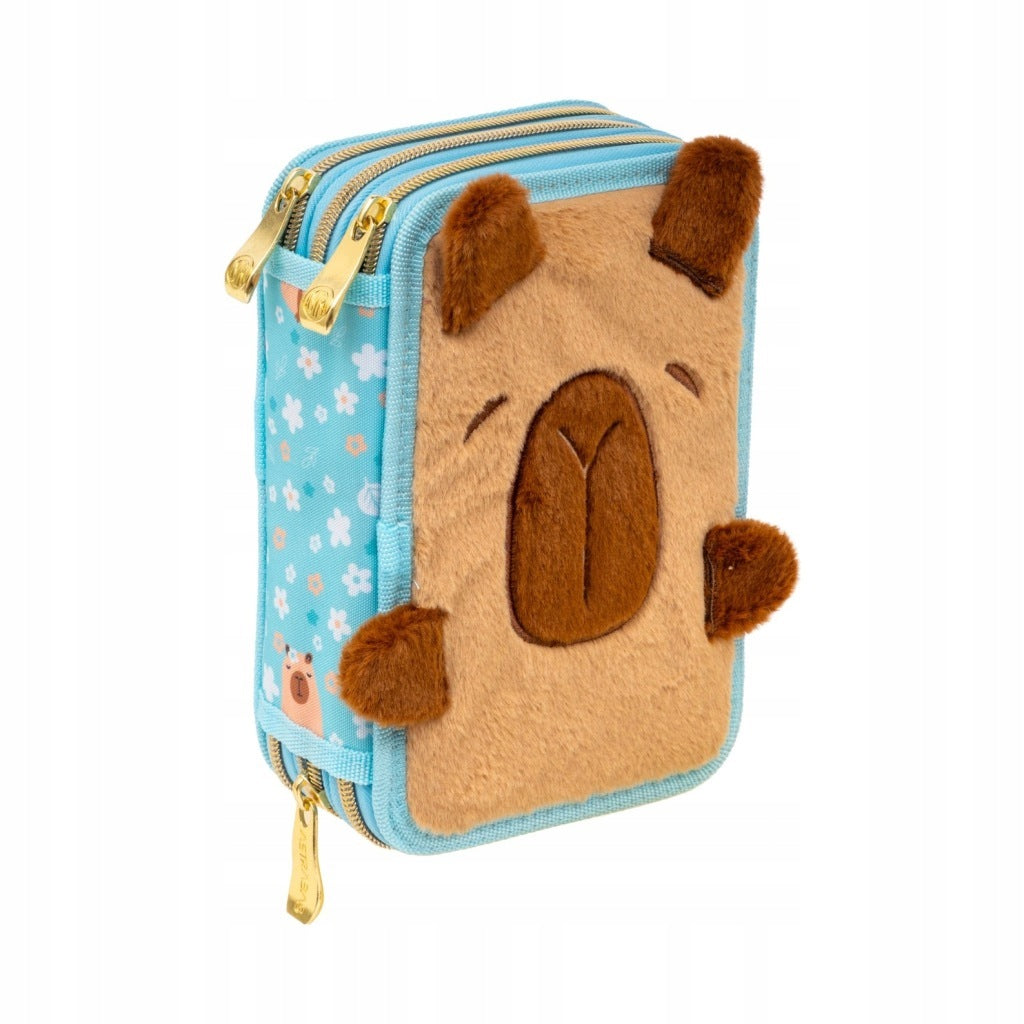 ASTRA SCHOOL BACKPACK FOR GIRLS FLUFFY CAPYBARA+PENCIL WITH EQUIPMENT Brand Astra