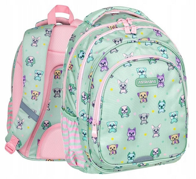 ASTRABAG PUPPIES WORLD CUTE DOG SCHOOL BACKPACK for girls