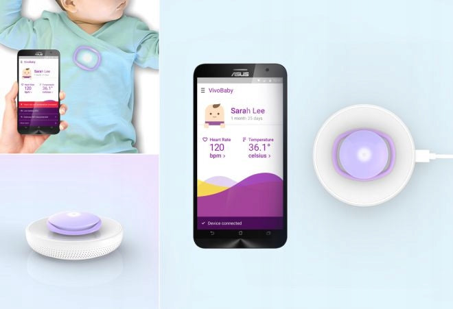 ASUS VIVOBABY MONITORING TEMPERATURE AND HEART BEAT OF A BABY NANNY