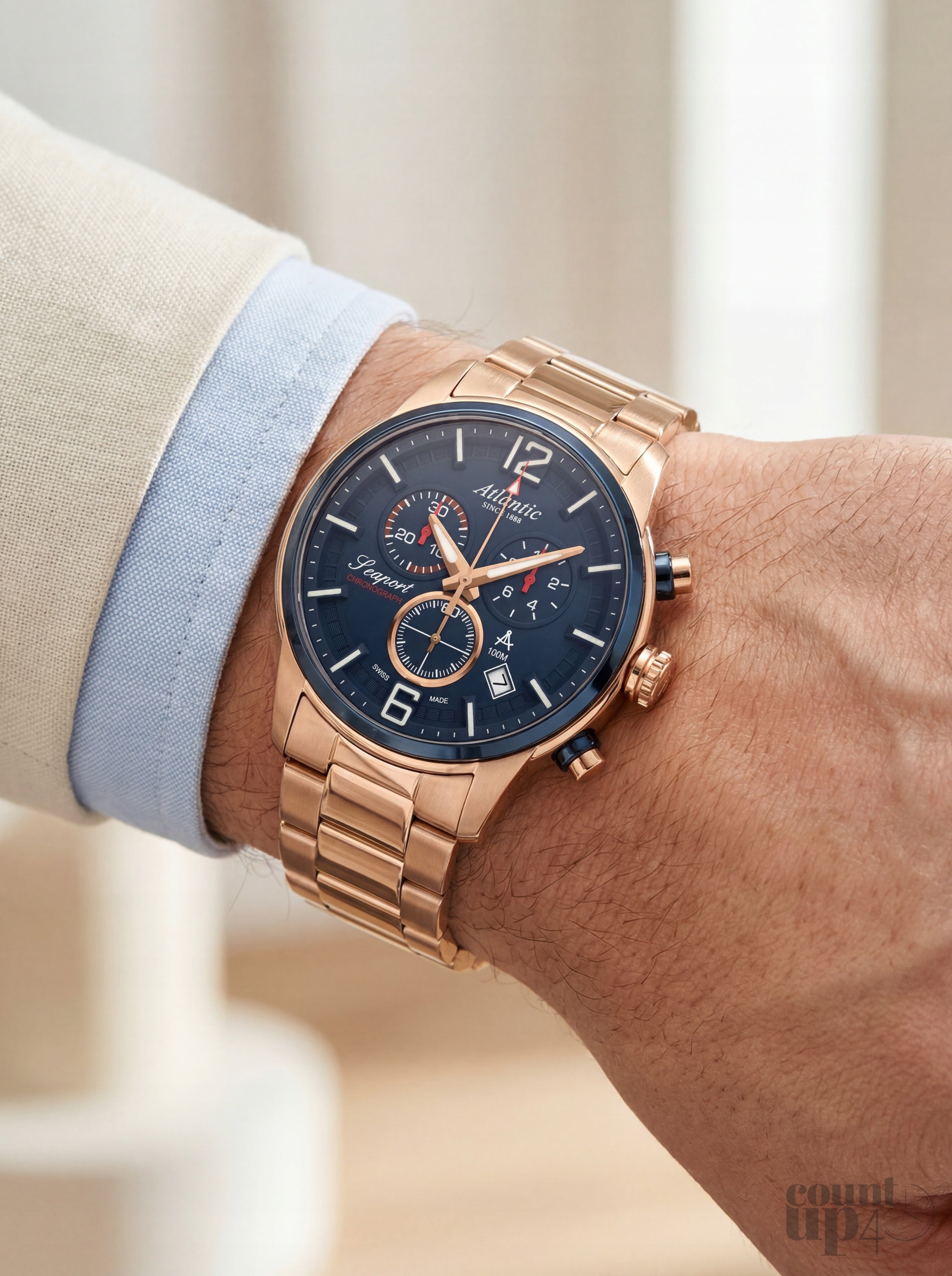 ATLANTIC SEASPORT CHRONOGRAPH 87466.44.55 46mm WR100 ETA G10.212