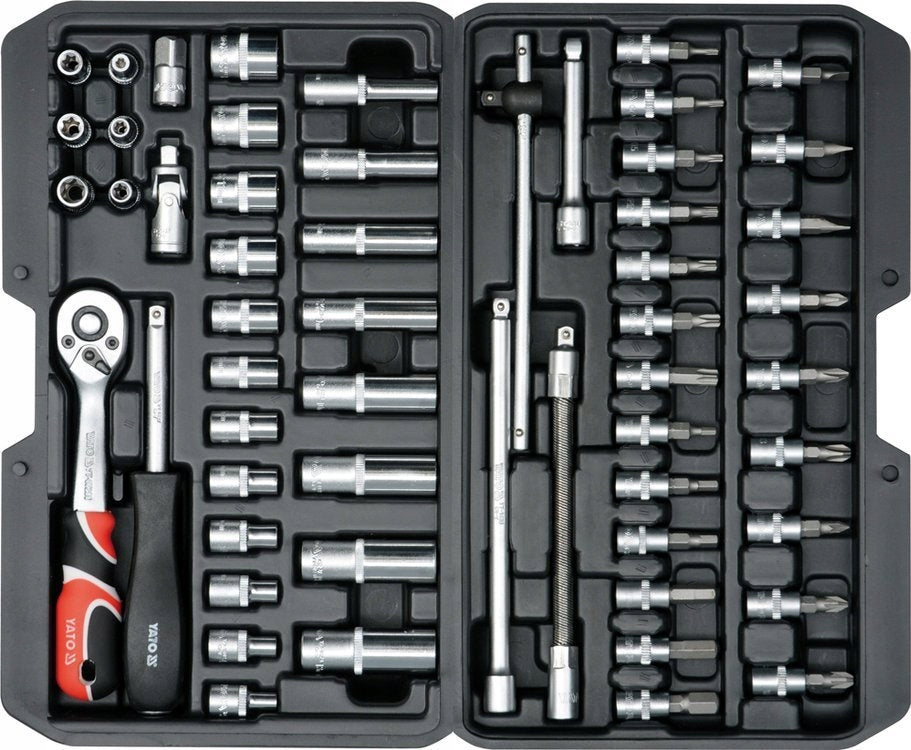 ATO TOOL SET SOCKET WRENCHES 56EL 1/4 RATCHET YT-14501 Brand Toya