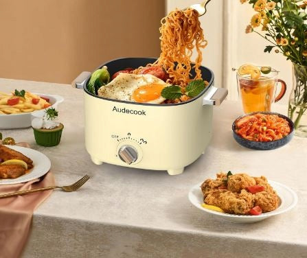 AUDECOOK Electric Pot 2,5L Portable Multicooker for 1-3 People Beige Manufacturer code AC-10205UKBEIGE
