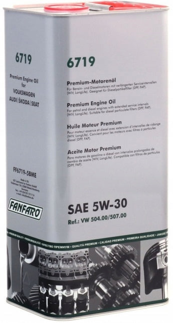 AUDI 5W30 5L 504/507 DPF C3 Packaging status original