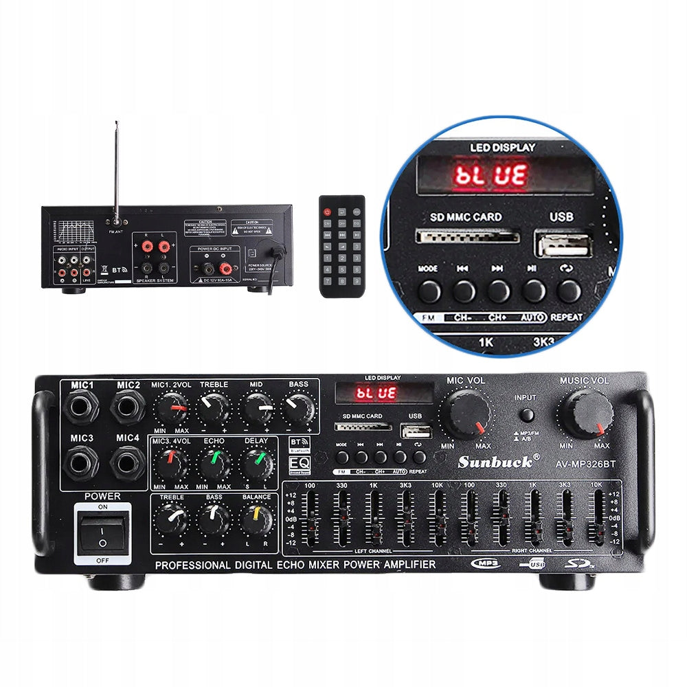 AUDIO AMPLIFIER BLUETOOTH RADIO FM STEREO RECEIVER PLAYER POWERFUL Brand no brand