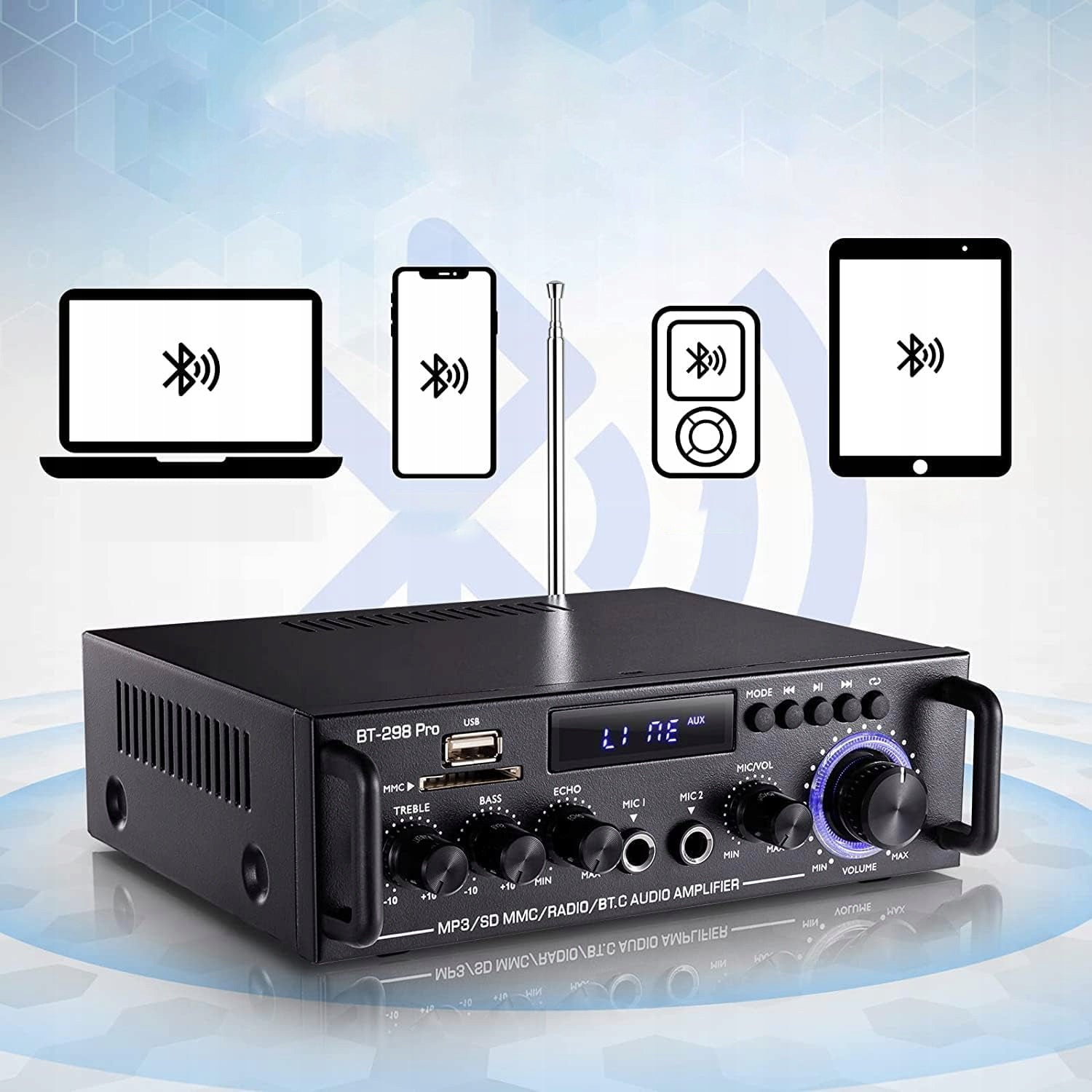 AUDIO AMPLIFIER STEREO BLUETOOTH RECEIVER DUAL CHANNEL RADIO Brand no brand