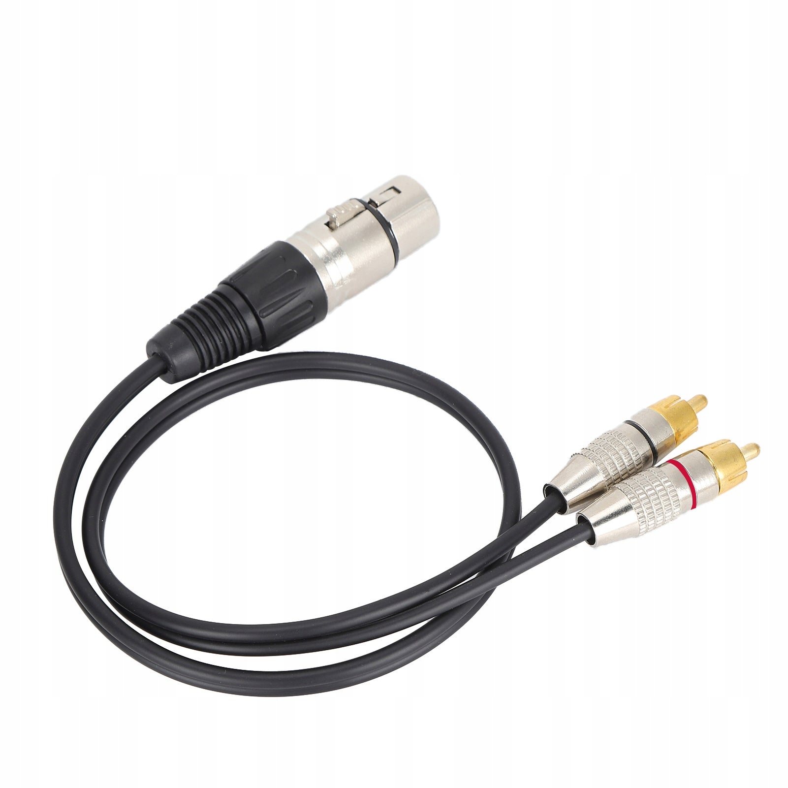 AUDIO SPLITTER 1 XLR FEMALE PLUG FOR 2 RCA MALE PLUGS QO CABLE