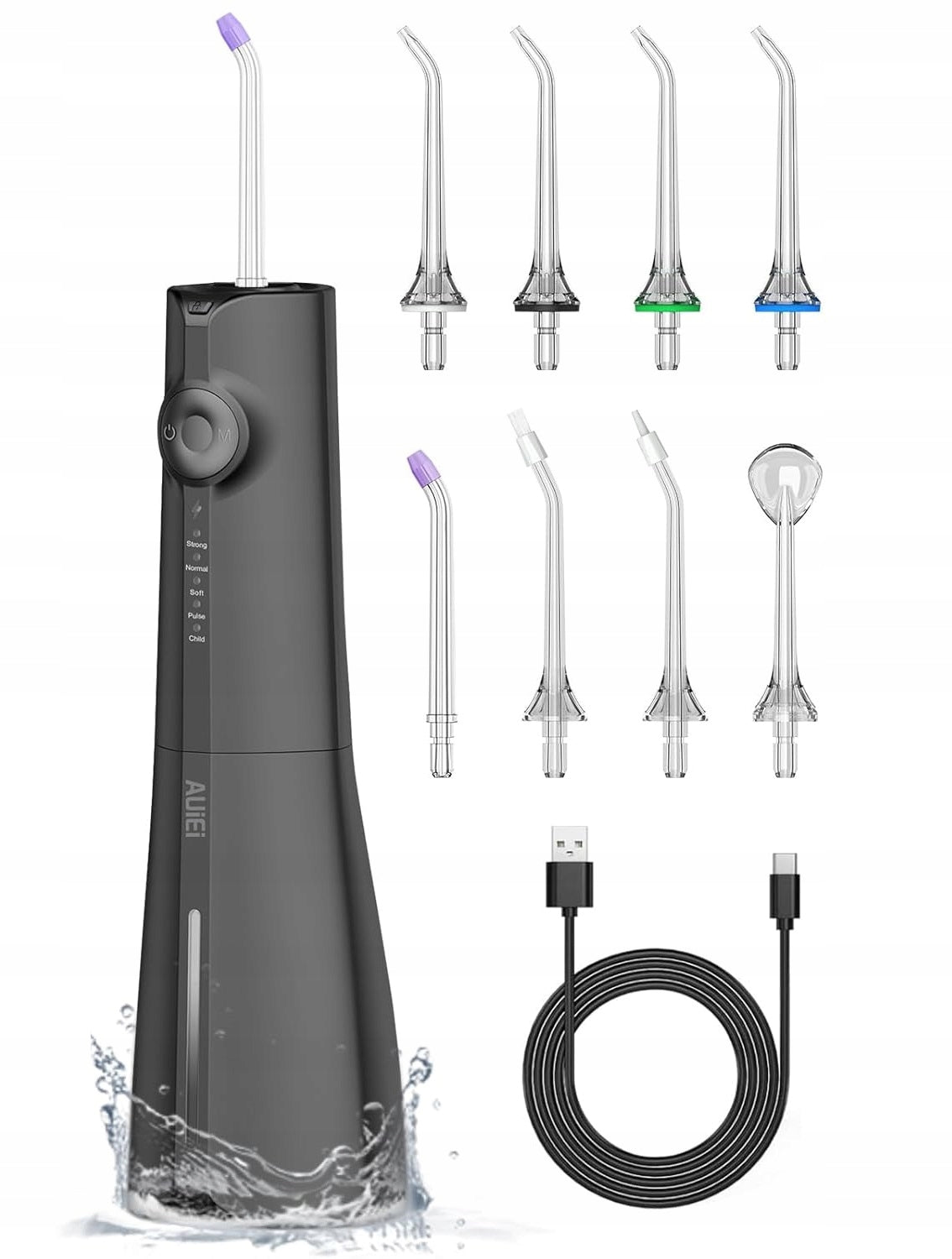AUIEI Y205 WIRELESS DENTAL IRRIGATOR BLACK 5 MODES