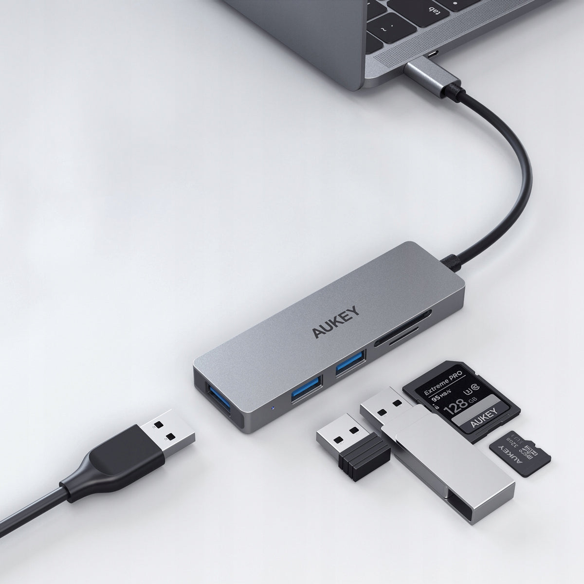 AUKEY CB-C63 HUB USB-C 3xUSB 3.1 MicroSD SD ALUMINIUM Manufacturer code CB-C63