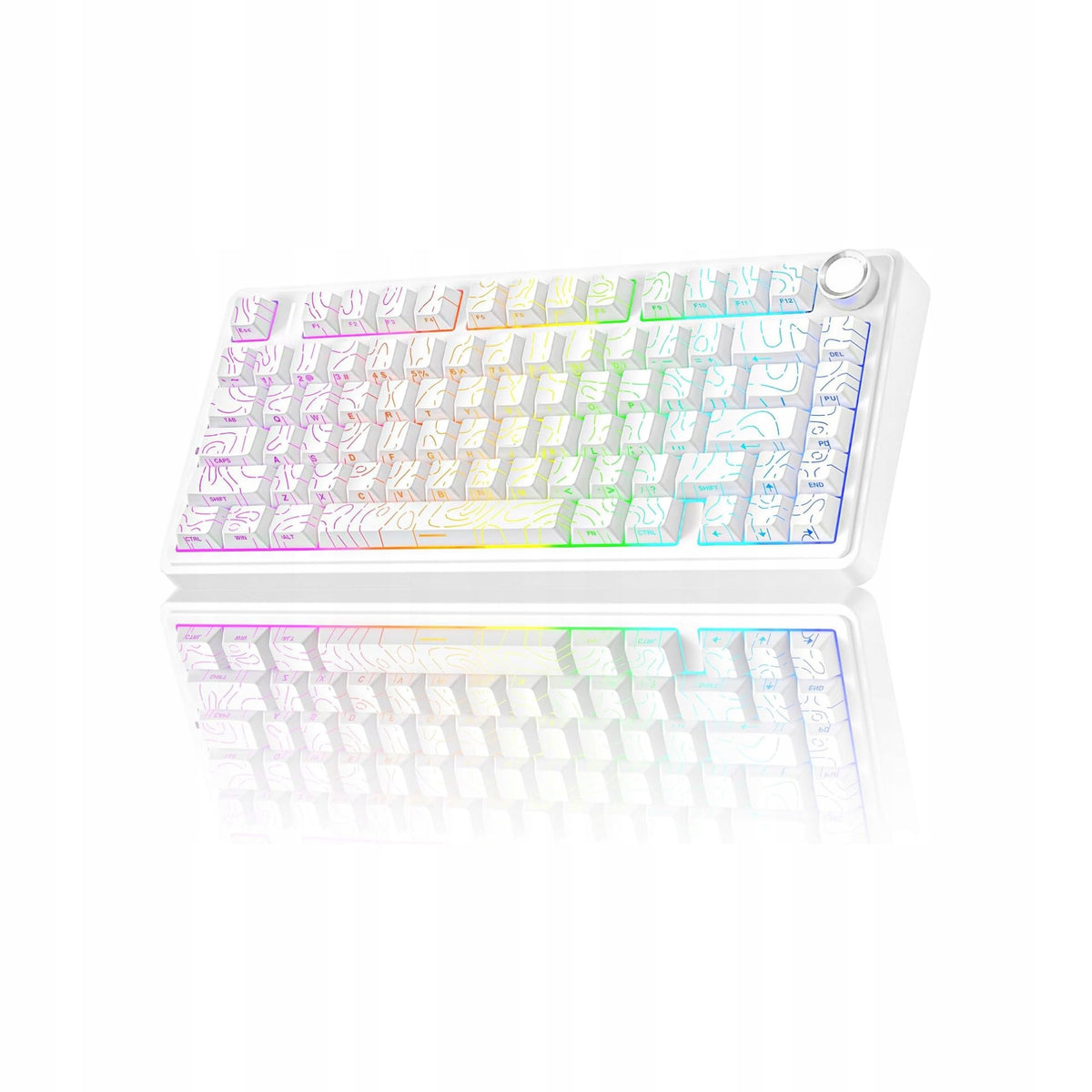 AULA F75 Wireless Mechanical Keyboard - White Contour Star Vector Packaging status original