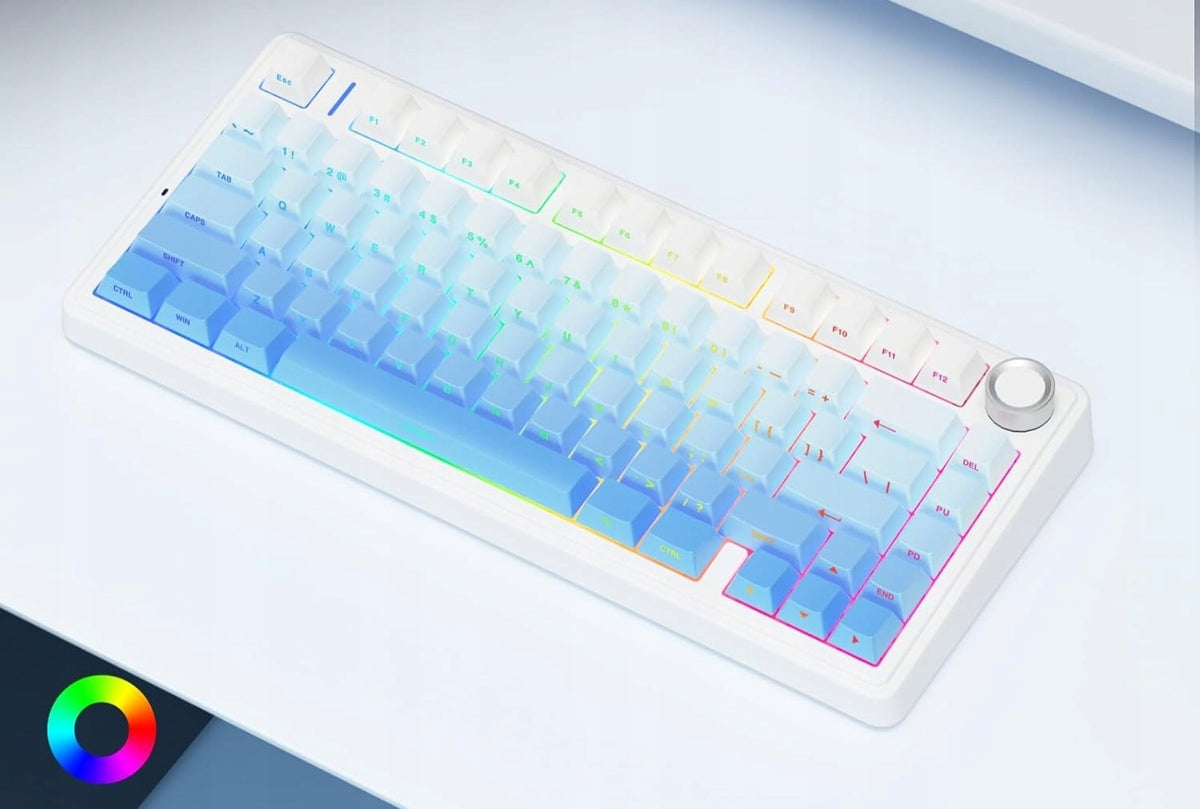 AULA F75PRO MECHANICAL KEYBOARD 75% WHITE+GRADIENT BLUE - STAR VECTOR Manufacturer Aula
